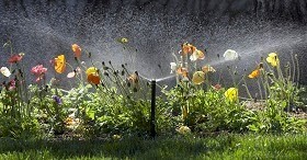 verschiedene Regner und Sprenger fr die Gartenbewsserung